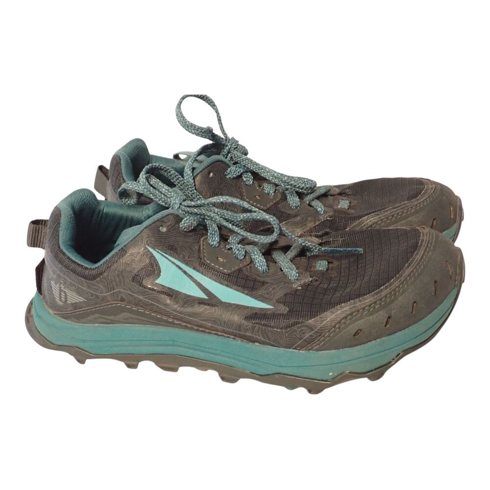 Altra Lone Peak 6 Trail Running Shoes Black Teal Women's Size 6.5 AL0A548E043